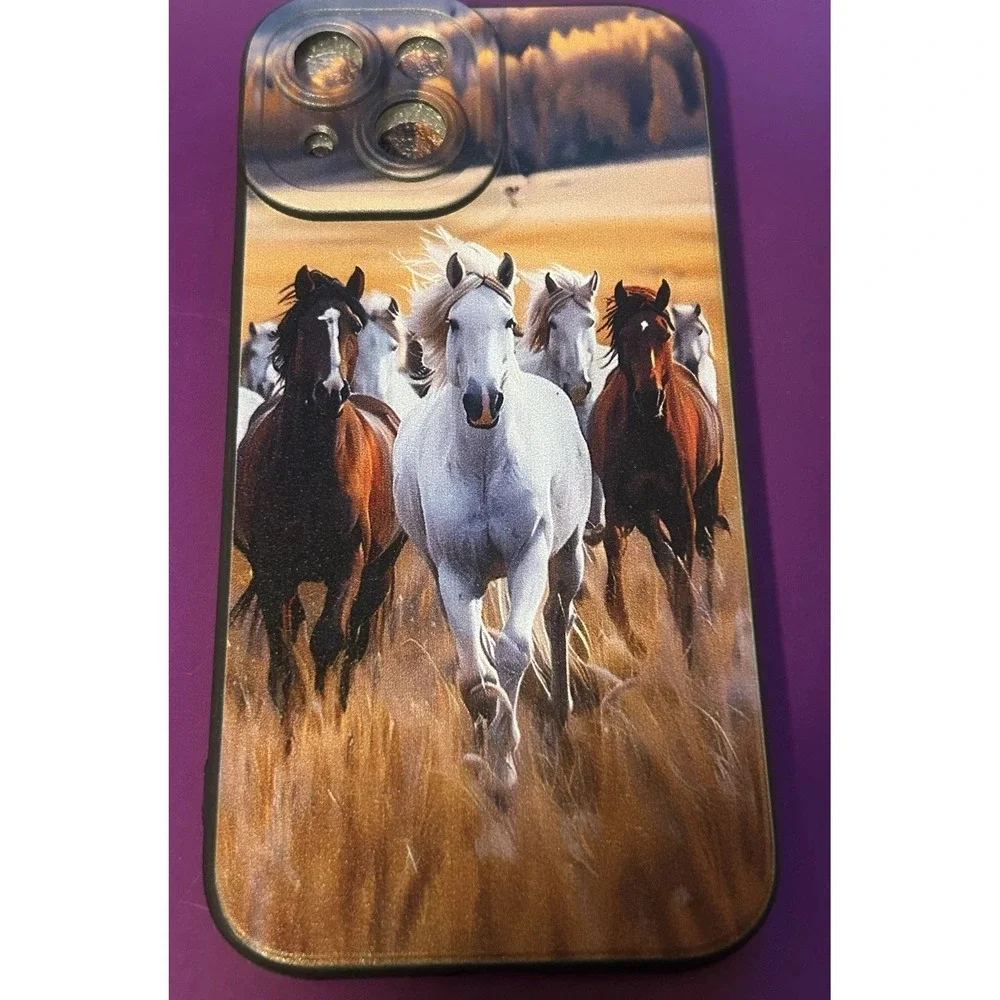 iPhone 15 - NEW - Cellphone Case Cover - Horses Running - Galloping- Wild & Free